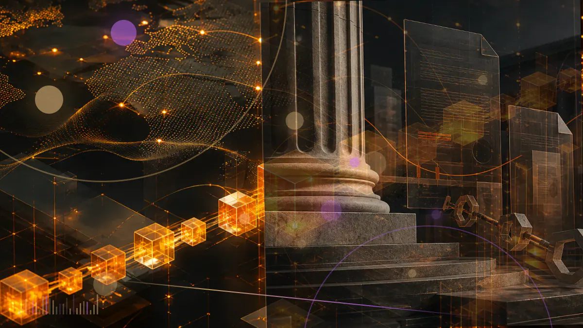 Conceptual illustration of cryptocurrency reserve wallets and customer liabilities being compared in a verification ledger