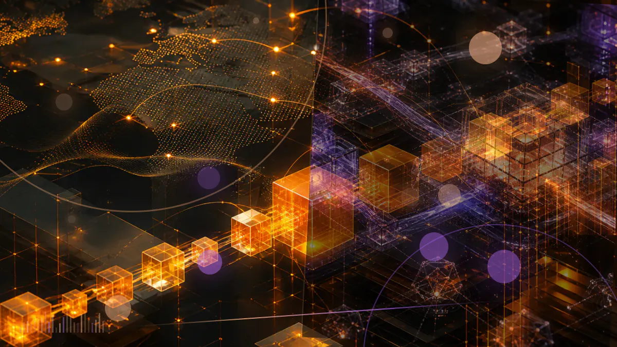 Conceptual illustration of U.S. dollar wire connections disconnecting from a cryptocurrency exchange while blockchain transfers remain active