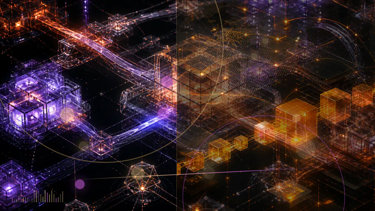 Conceptual illustration of HBAR entering a regulated exchange-traded product structure beside an SEC filing