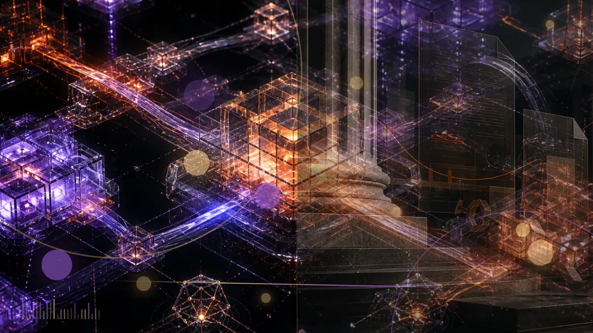 Conceptual illustration of distributed validator nodes transitioning to a new consensus ordering system