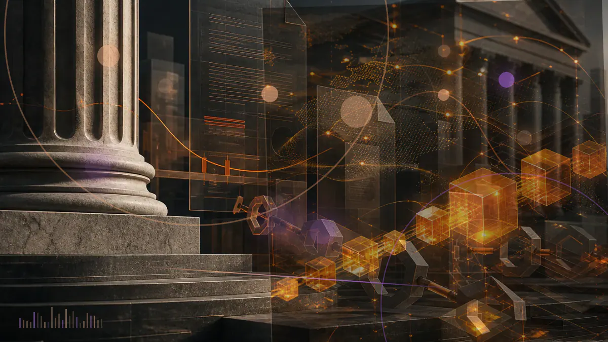 Conceptual illustration of an ether token entering a regulated exchange-traded fund structure through Cboe and Fidelity