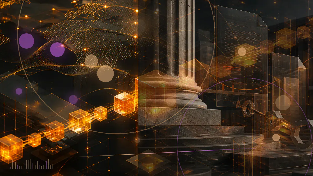 Conceptual illustration of customer crypto assets flowing through a lending ledger into CEL-token purchases while internal risk warnings appear behind it