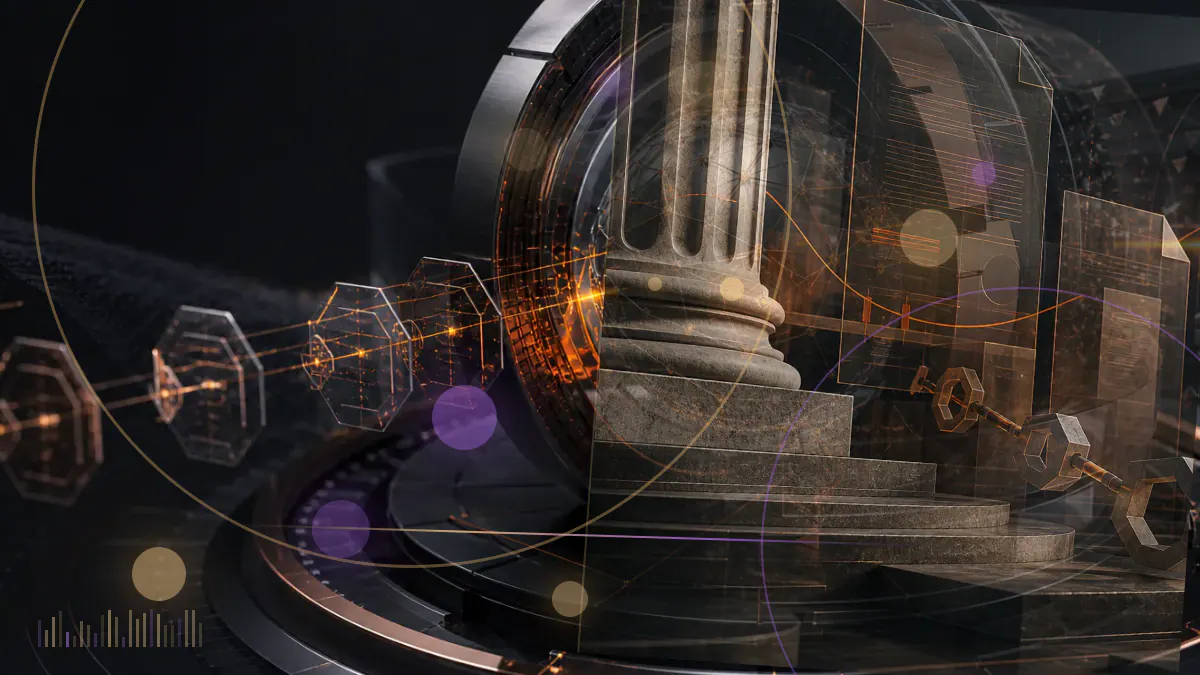 Conceptual illustration of a federal court filing, an Ethereum token and a payment card representing the Centra Tech ICO case