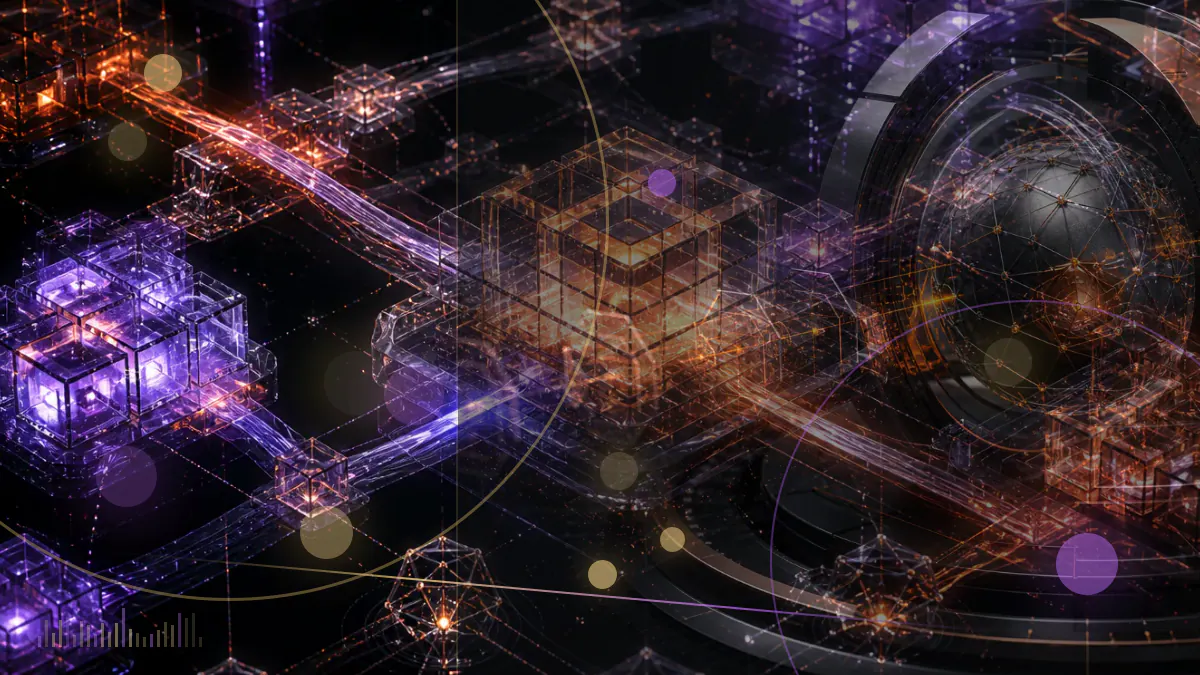 Conceptual illustration of three decentralized-finance networks meeting a United States derivatives enforcement ledger