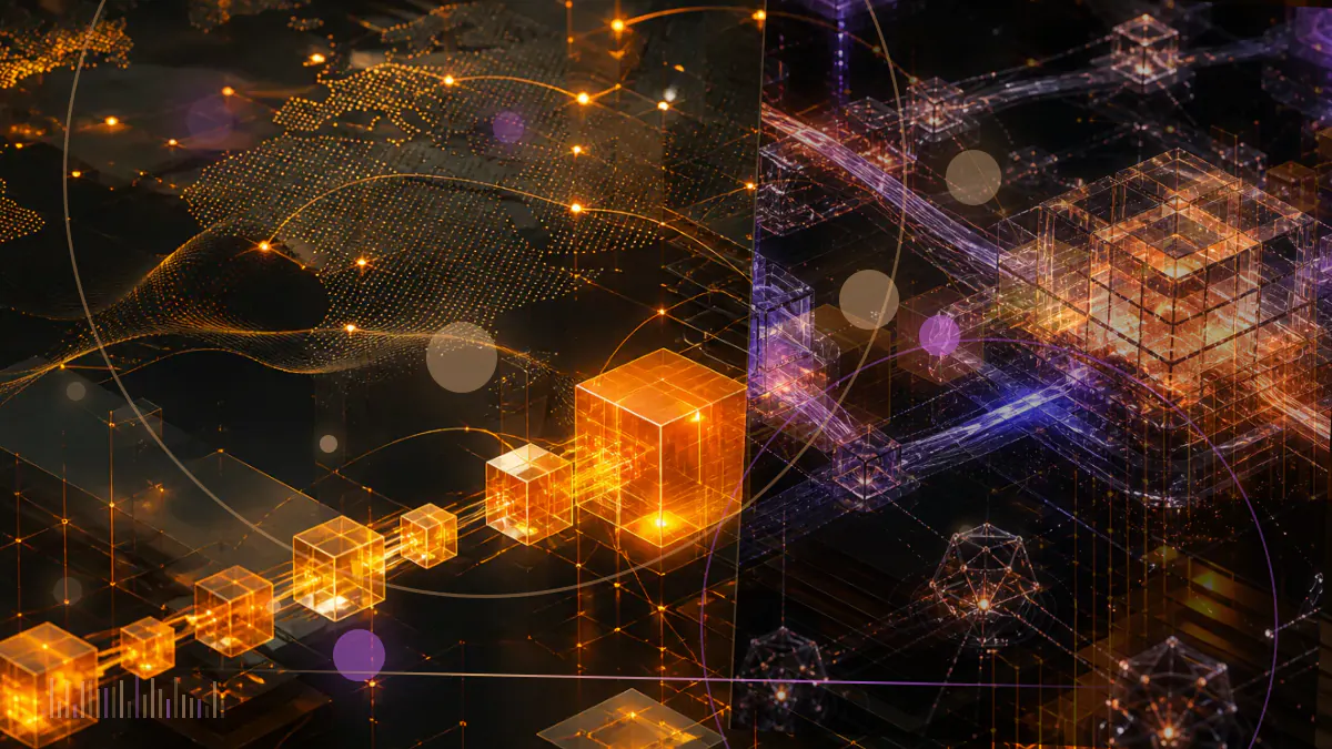 Conceptual illustration of a federal enforcement document confronting a deceptive bitcoin trading dashboard and automated-trading claims
