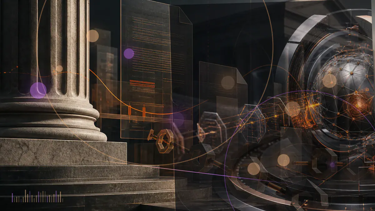 Conceptual illustration of a cryptocurrency margin-trading terminal meeting a United States commodities enforcement order