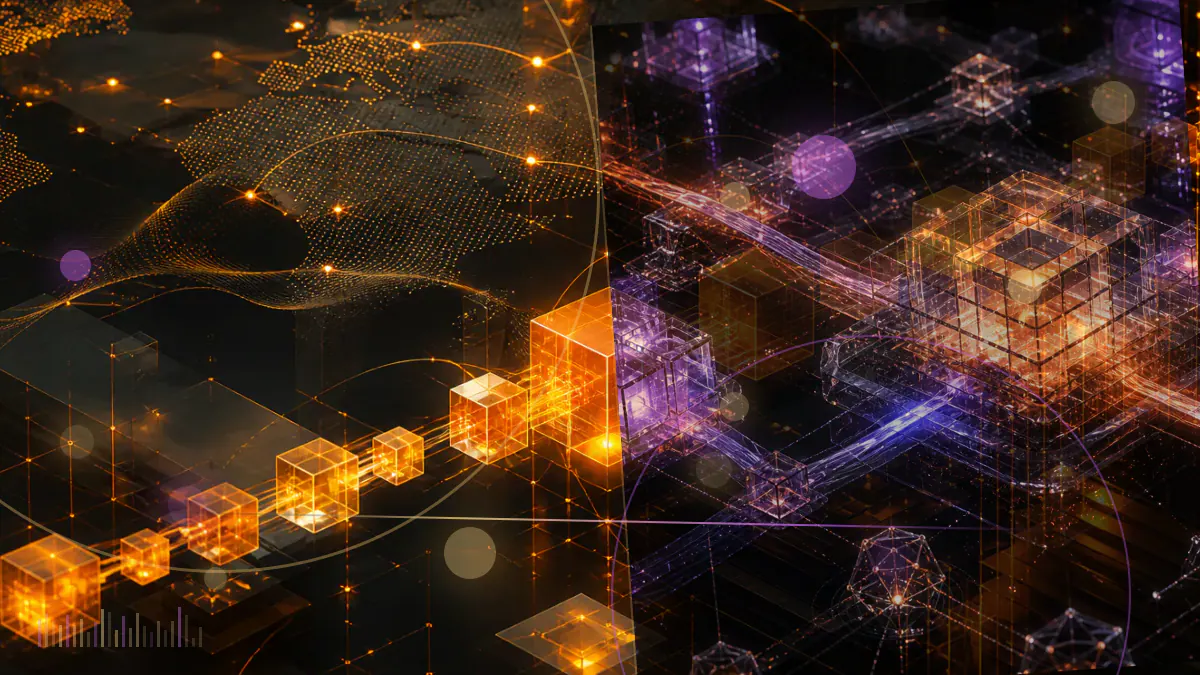 Conceptual illustration of a regulated bitcoin derivatives exchange connecting a digital ledger to an institutional market gateway