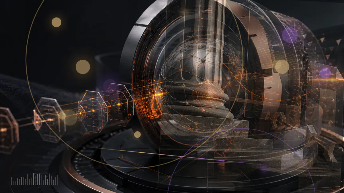 Conceptual illustration of a digital token positioned between separate securities and commodities regulatory ledgers