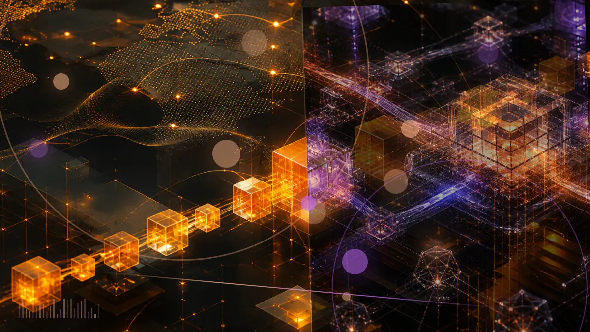 Conceptual illustration of a regulated digital-asset clearing network linking bitcoin collateral with a futures ledger