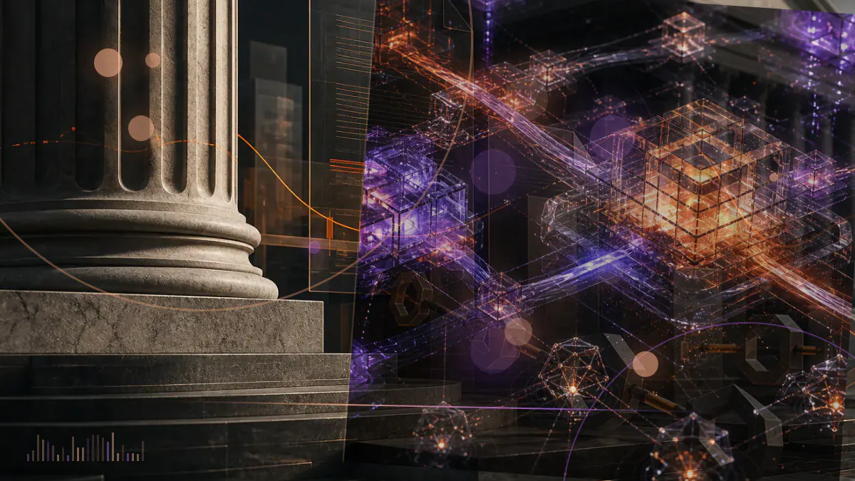 Conceptual illustration of a permissioned blockchain network embedded in a national industrial planning document