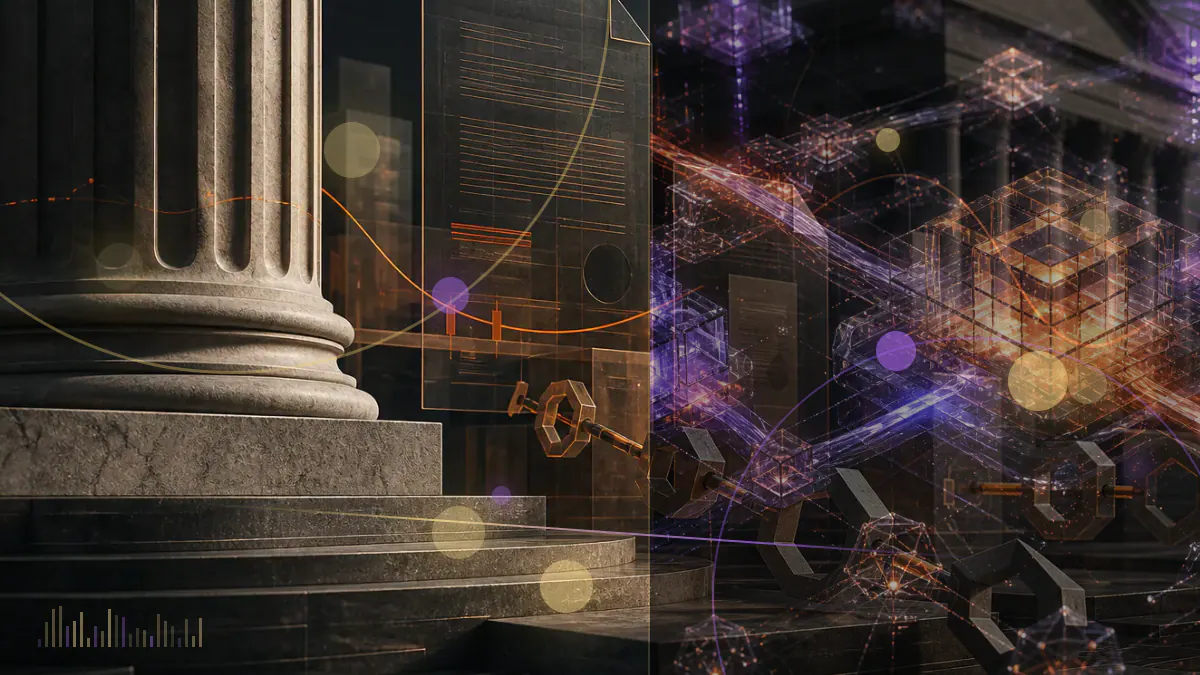Conceptual illustration of digital-asset transaction paths converging on an international law-enforcement case file