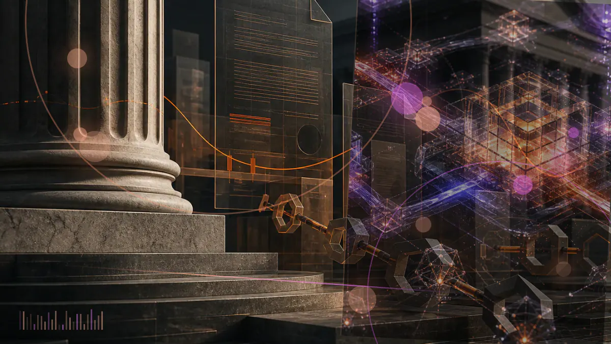 Conceptual illustration of Circle’s Arc test network connecting stablecoins, financial institutions and blockchain applications