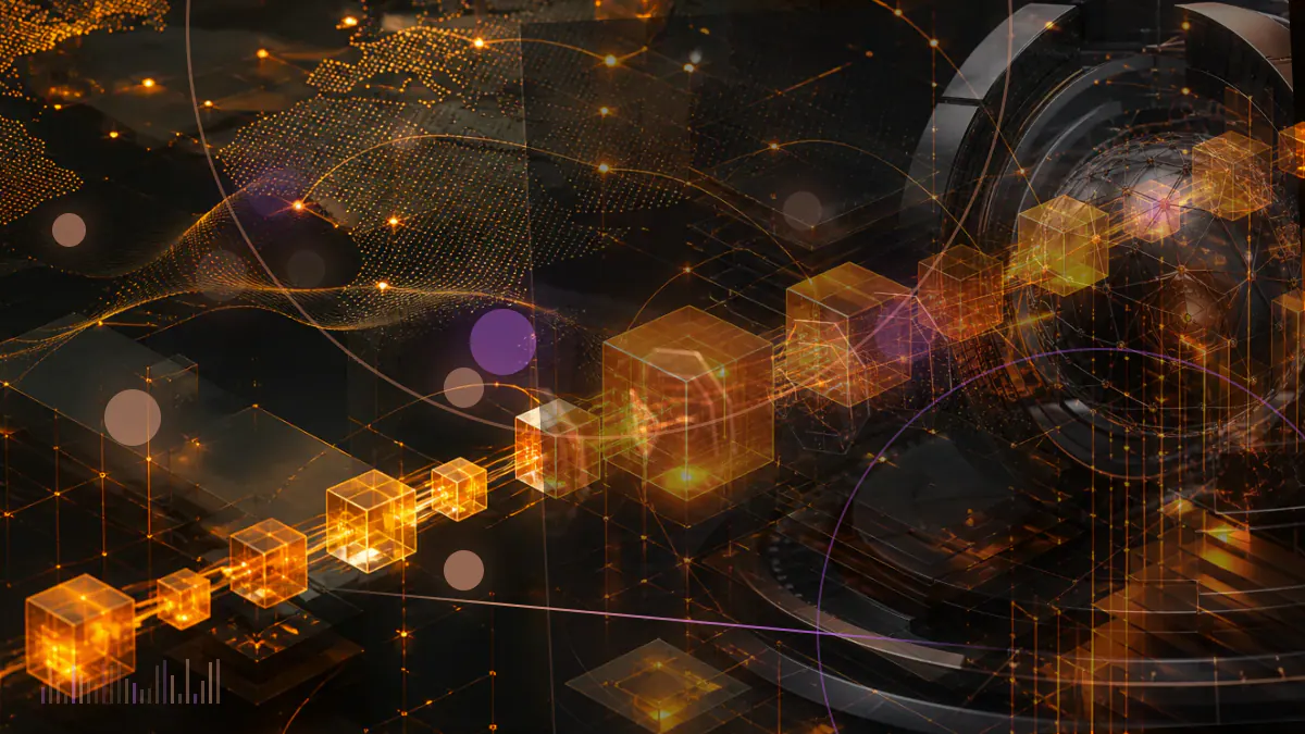 Conceptual illustration of Circle’s CRCL stock listing connecting the New York Stock Exchange with a USDC stablecoin network