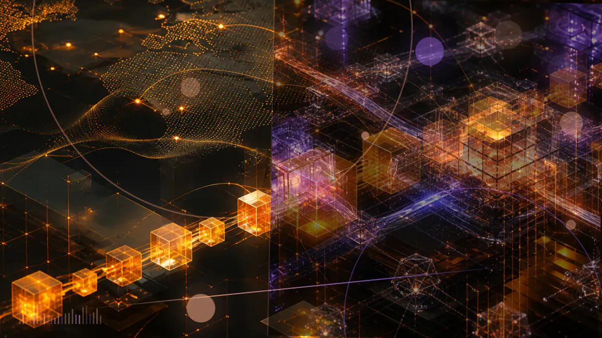 Conceptual illustration of a small bitcoin futures contract entering a regulated exchange and clearing network