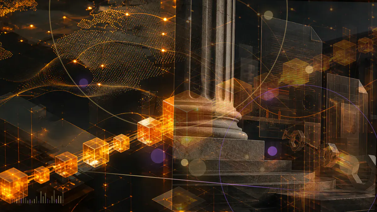 Conceptual illustration of Solana-linked futures contracts moving through an institutional trading and clearing network