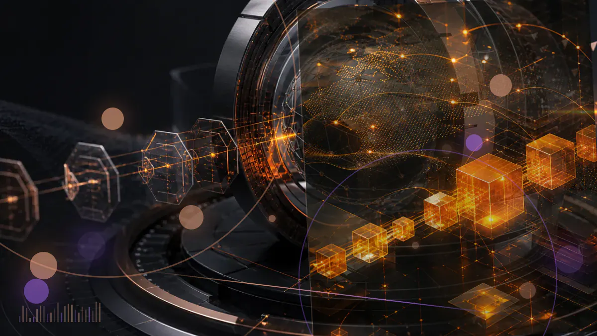Conceptual illustration of a regulated derivatives exchange adding an options layer above Bitcoin futures contracts