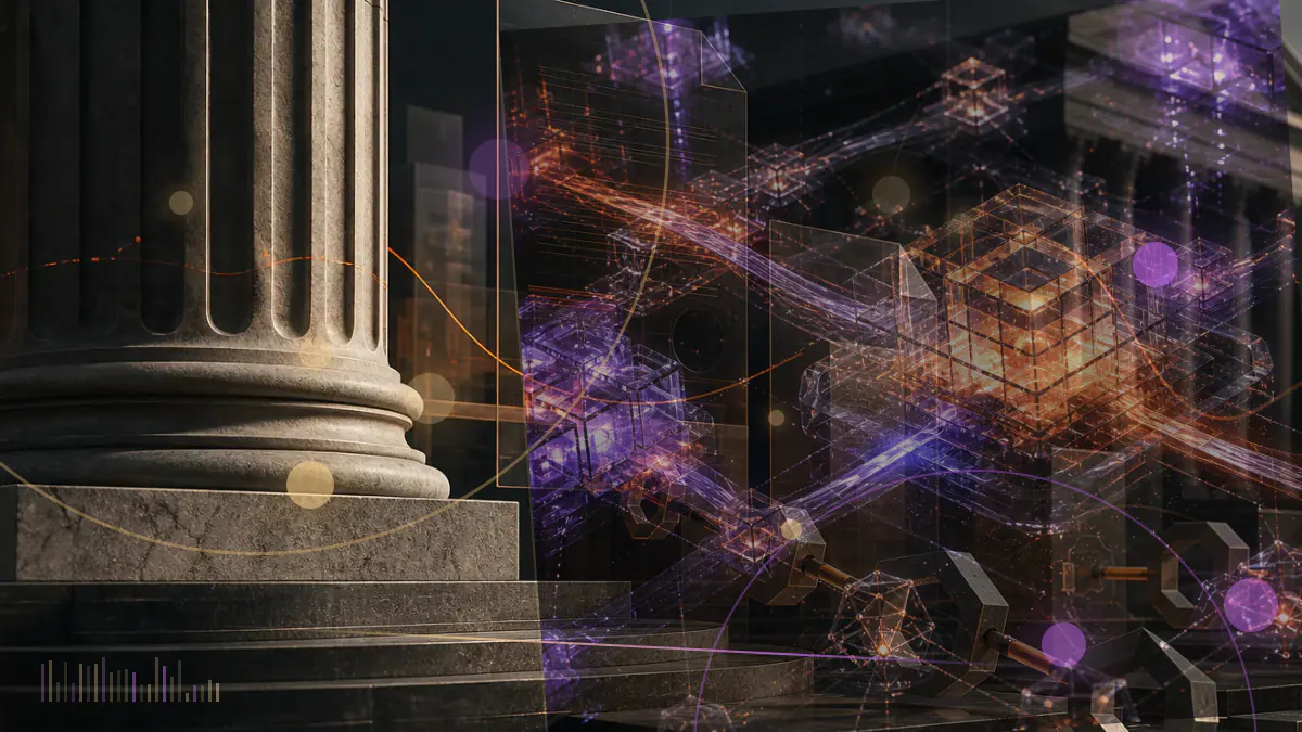 Conceptual illustration of institutional cryptocurrency orders converging through brokerage and custody infrastructure