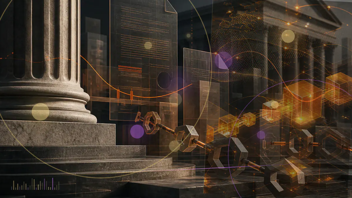 Conceptual illustration of Bitcoin collateral flowing through Coinbase and Base into a Morpho lending contract that releases USDC