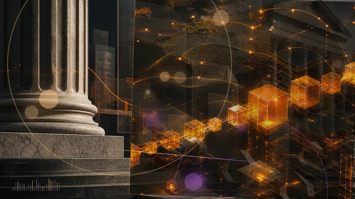 Conceptual illustration of Canadian-dollar payment rails connecting an Interac transfer symbol with a cryptocurrency exchange interface