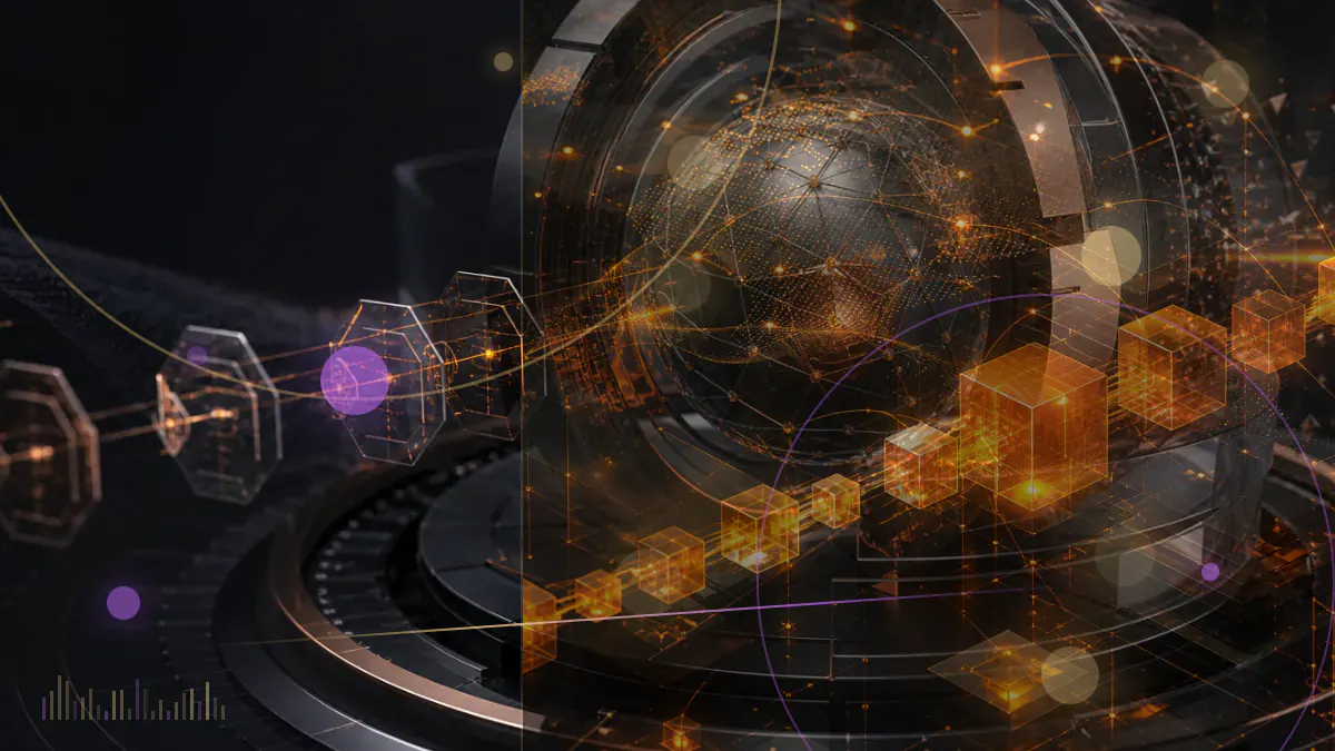 Conceptual illustration of cryptocurrency trading connections extending from a Coinbase-style exchange interface to 11 international markets