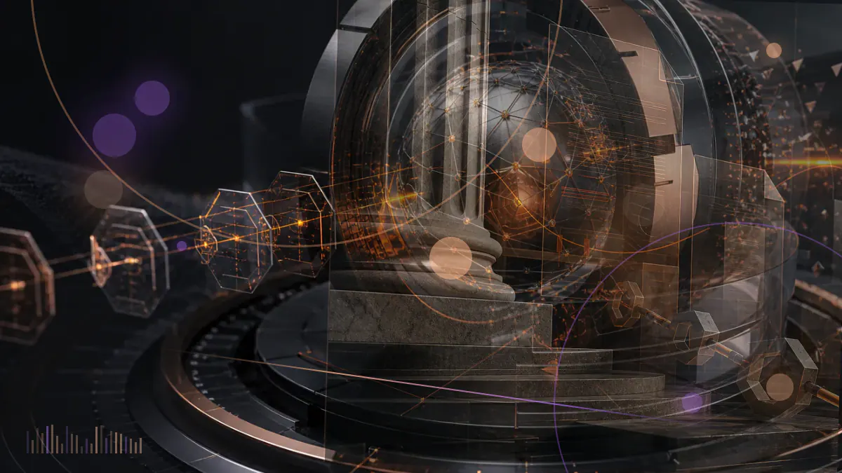 Conceptual illustration of ether entering a secured staking network connected to six points across Europe