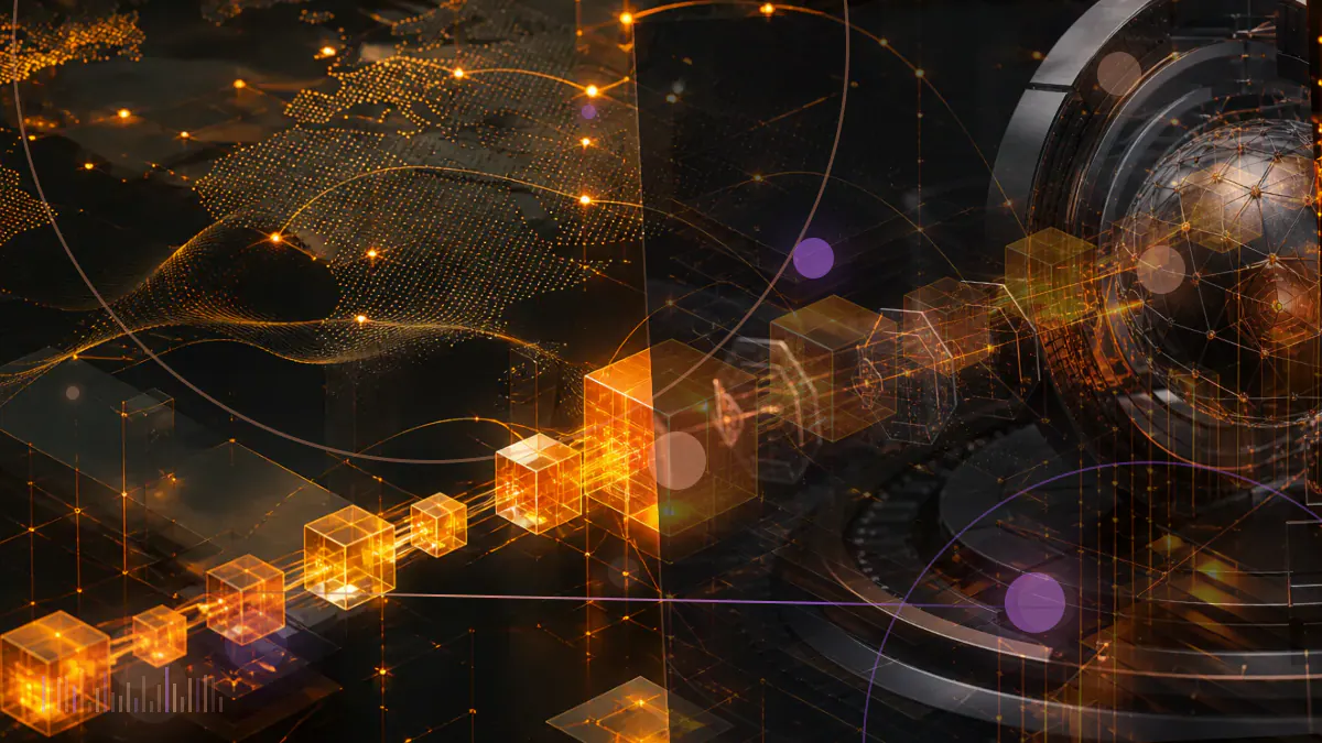 Conceptual illustration of stablecoin tokens passing through a regulatory gateway marked by European stars, representing Coinbase’s planned MiCA restrictions