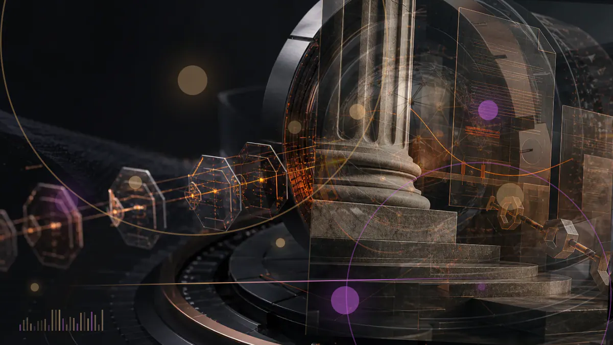 Conceptual illustration of Cardano tokens entering an exchange gateway beside a rising market chart