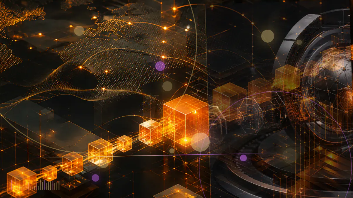 Conceptual illustration of a Japanese cryptocurrency exchange network connecting to the Nasdaq public equity market through CNCK shares