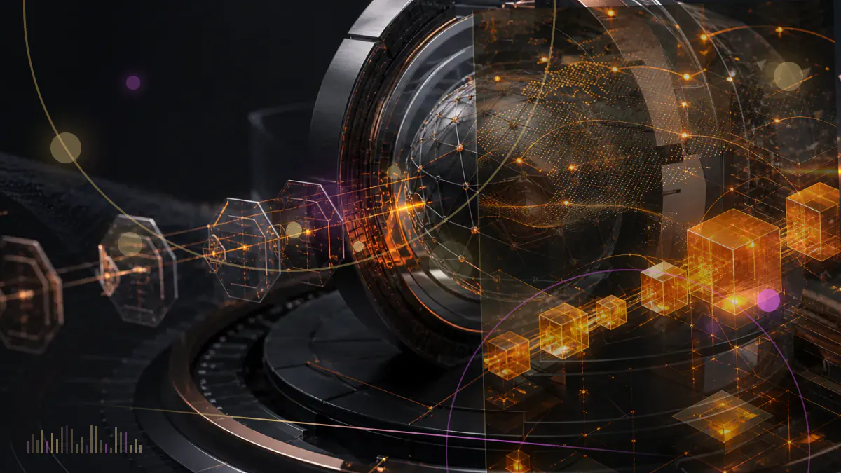Conceptual illustration of bitcoin and ether price feeds converging from multiple cryptocurrency exchanges into two institutional benchmarks