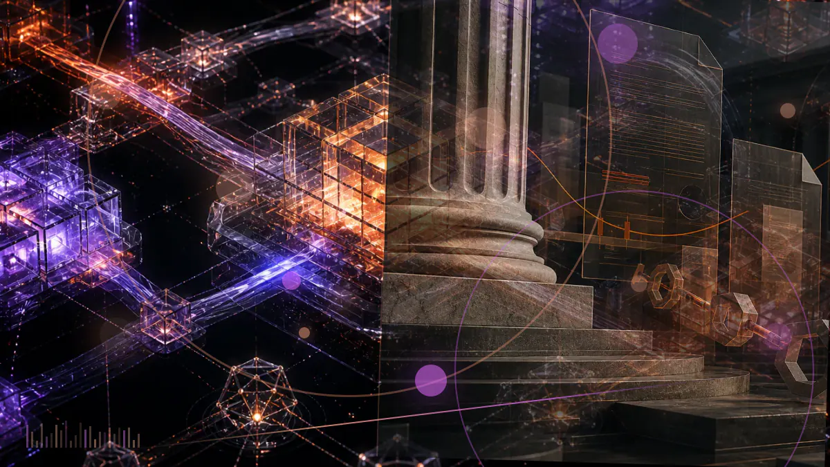 Conceptual illustration of a federal court judgment beside fractured UST and LUNA token motifs and a bankruptcy ledger