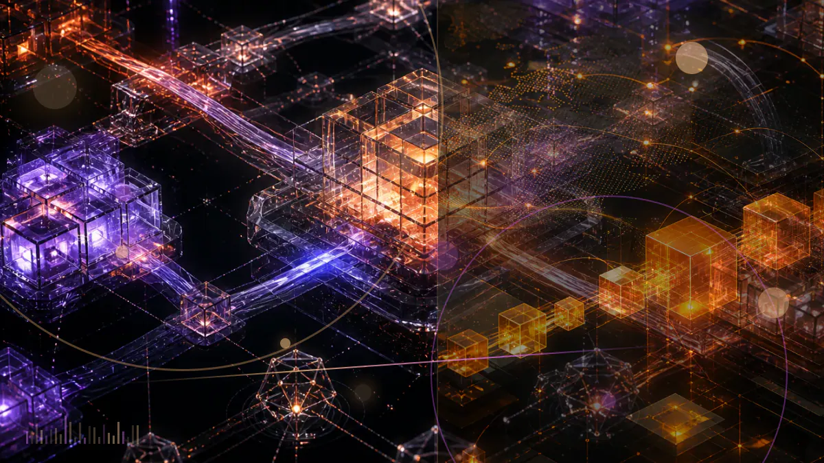 Conceptual illustration of cryptocurrency wallets and private keys enclosed within a United States legal boundary beside a federal court order
