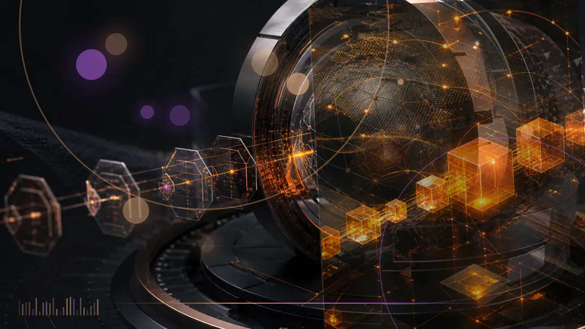 Conceptual illustration of digital currency tokens crossing a geopolitical sanctions boundary represented by a regulatory ledger