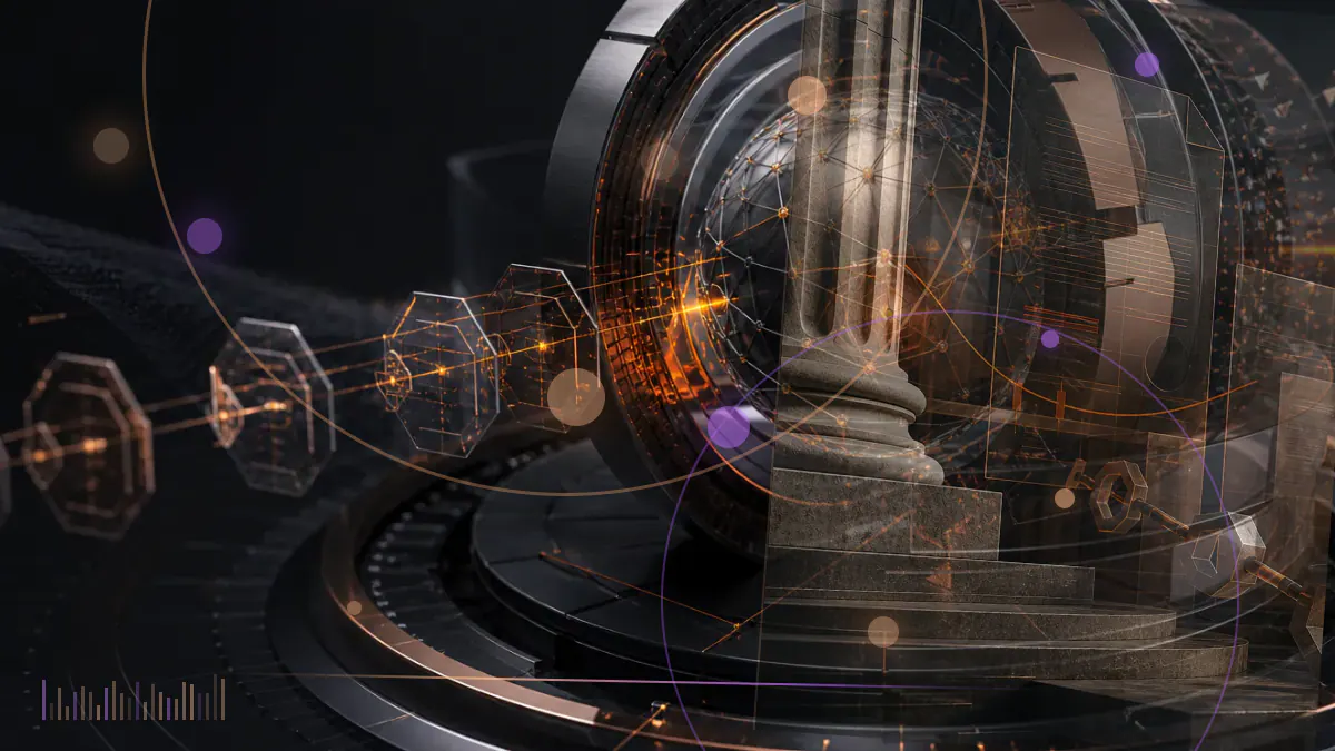 Conceptual illustration of capital streams flowing into bitcoin-centered institutional investment products