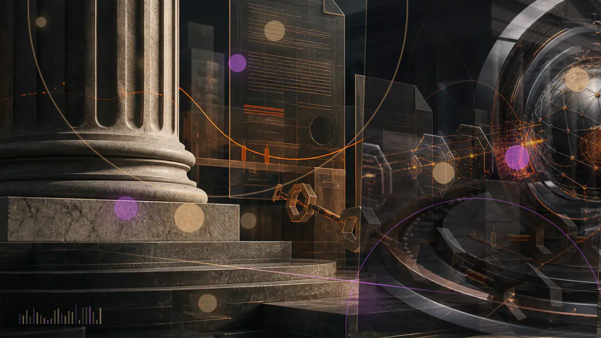 Conceptual visualization of bitcoin and interconnected digital-asset markets rising past a two-trillion-dollar threshold