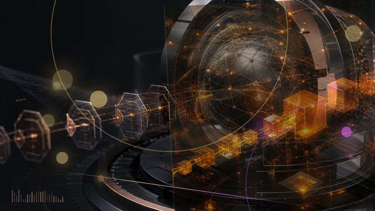 Conceptual illustration of bitcoin and ether symbols rising beside the illuminated dome of the U.S. Capitol