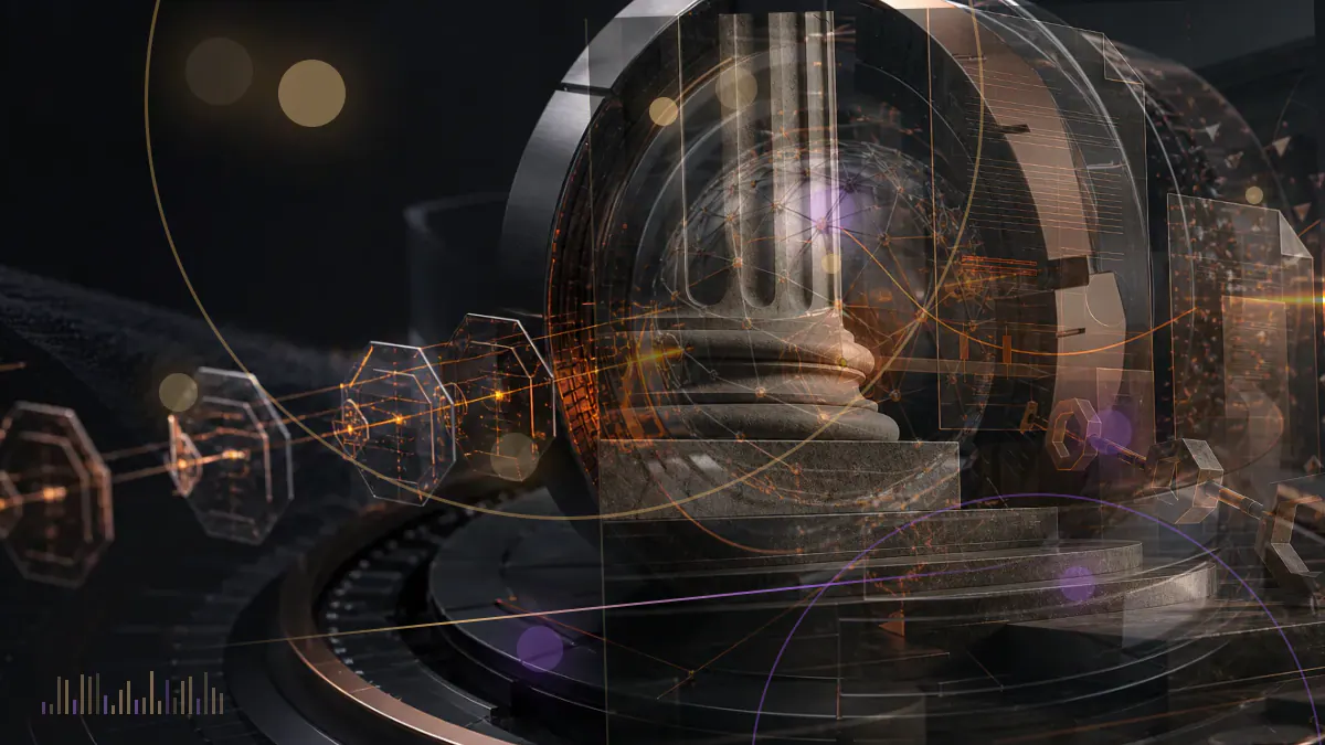 Conceptual illustration of rising cryptocurrency trading activity around an XRP token and a divided federal court order