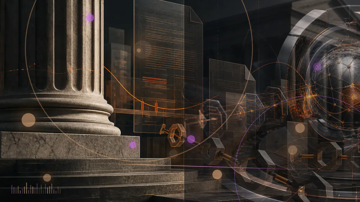 Conceptual illustration of stablecoin liquidity pools directing protocol fees into a locked CRV governance vault