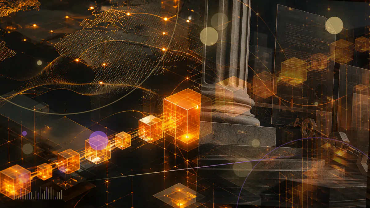 Conceptual illustration of a Bitcoin fund unit passing through the Australian Securities Exchange’s regulated market infrastructure
