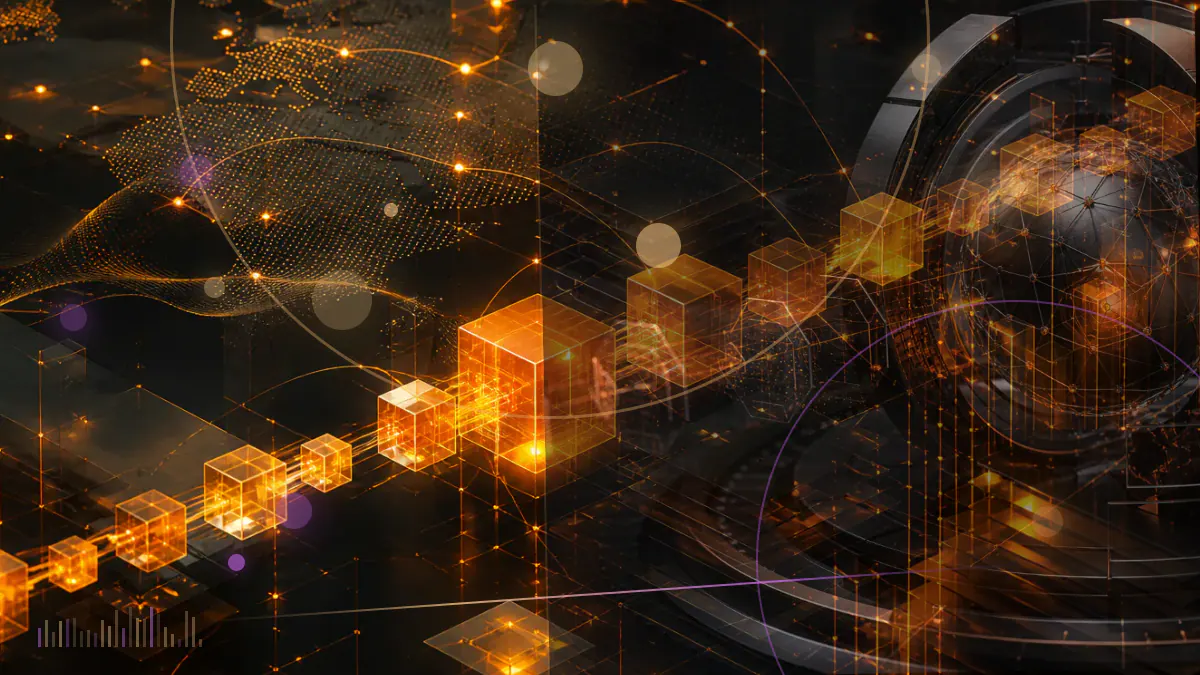 Conceptual illustration of a darkened cryptocurrency exchange terminal with digital assets leaving a breached custody vault
