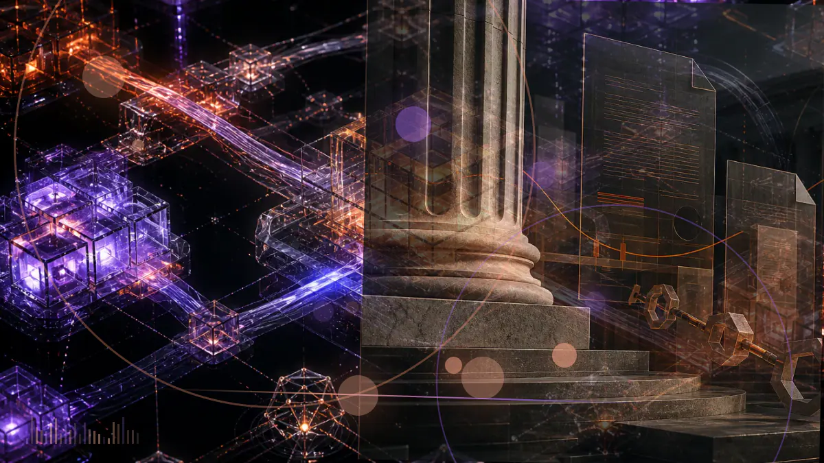 Conceptual illustration of a European regulatory document examining crypto transactions, wallet addresses and compliance signals