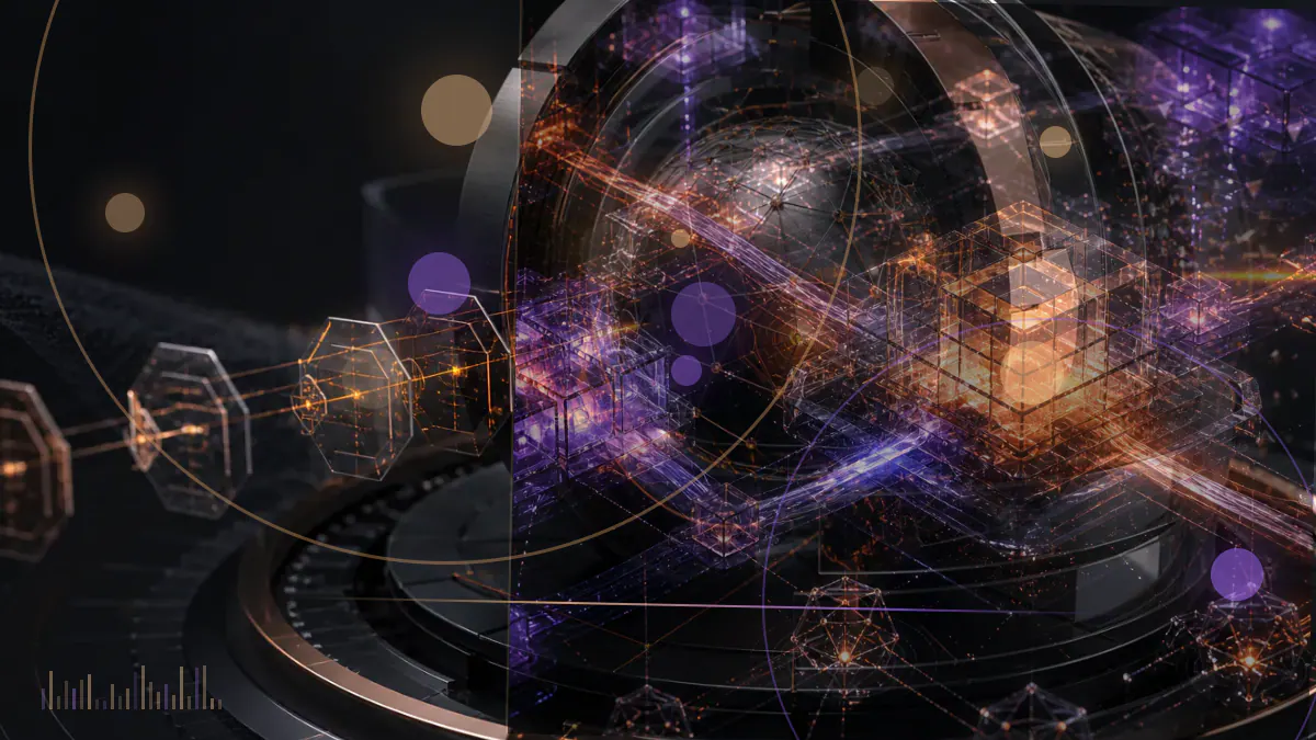 Conceptual illustration of EOS block-producer nodes connecting around a candidate mainnet while public transactions remain locked