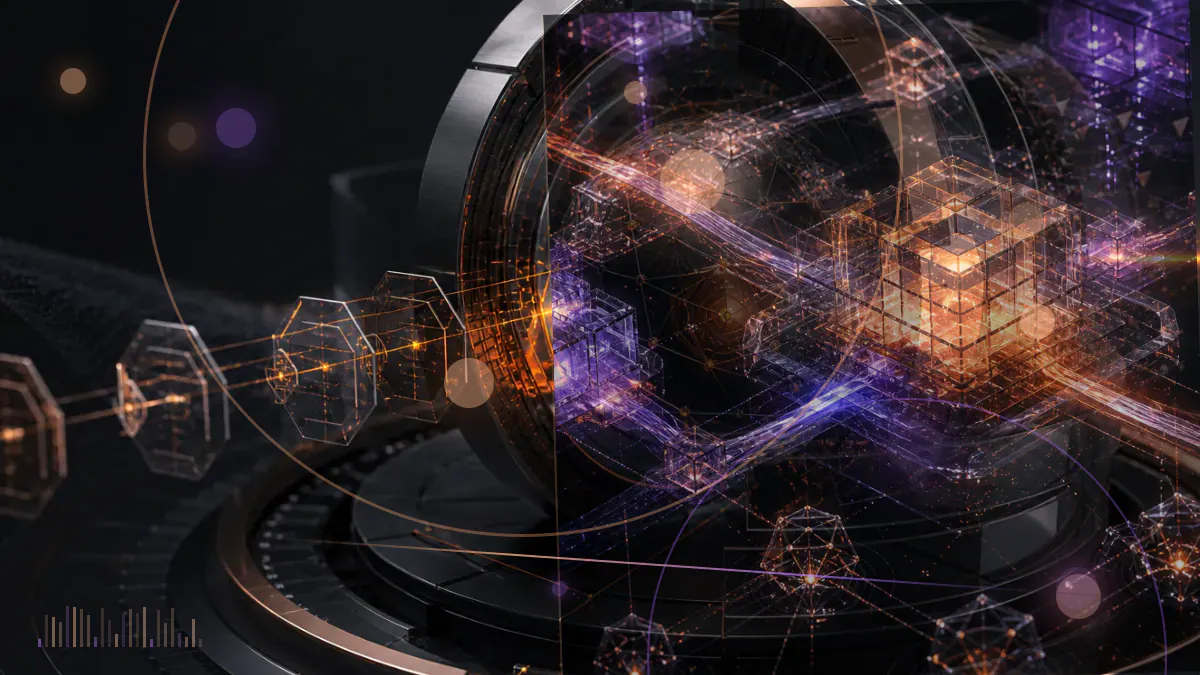 Conceptual illustration of Ether rising through a $1,300 market threshold beside an emerging Ethereum proof-of-stake network