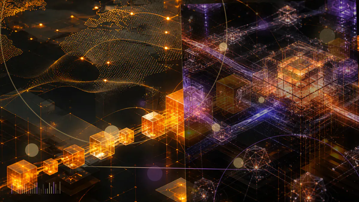 Conceptual illustration of ether crossing a market threshold above $2,100 against an Ethereum network and institutional trading grid