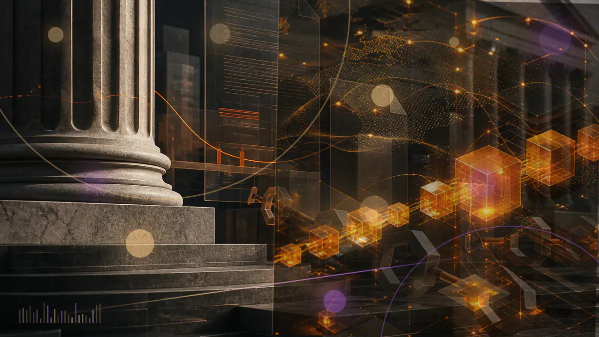Conceptual illustration of ether deposits filling half of a Beacon Chain genesis threshold meter