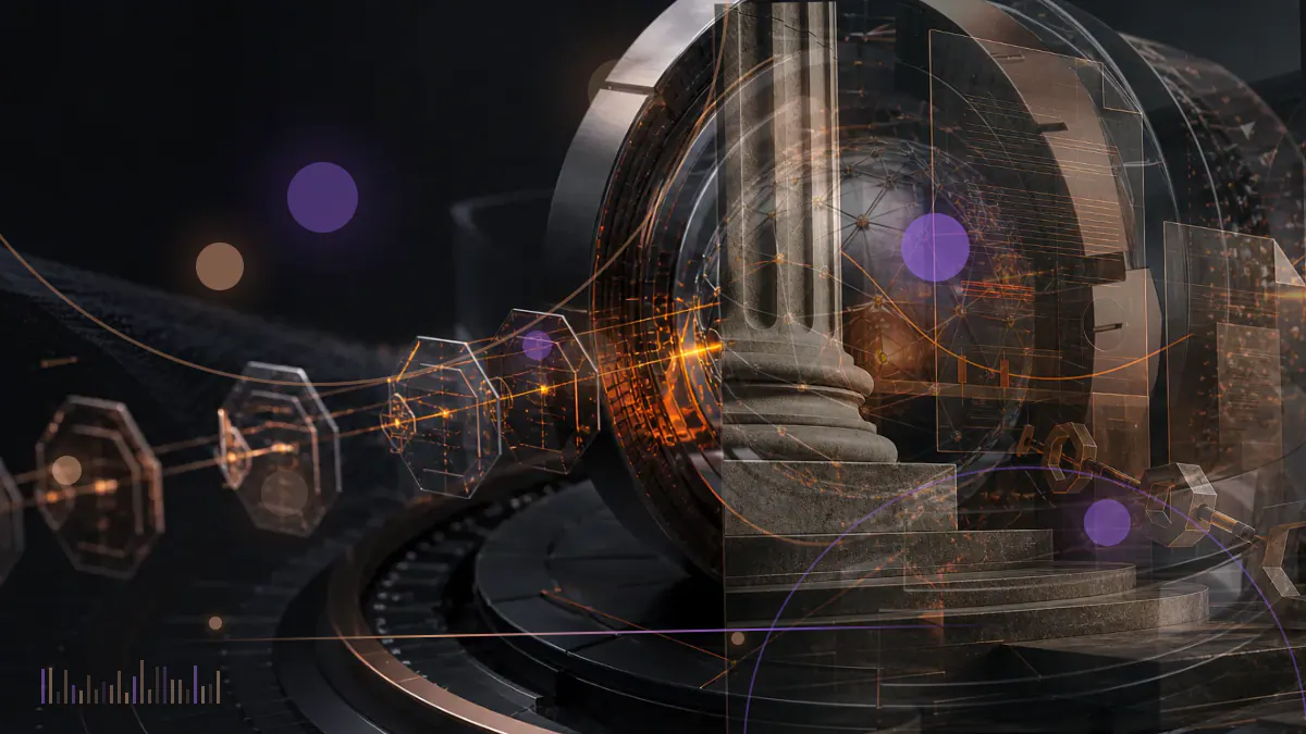 Conceptual illustration of security researchers examining interconnected Ethereum client code before the Fusaka network upgrade