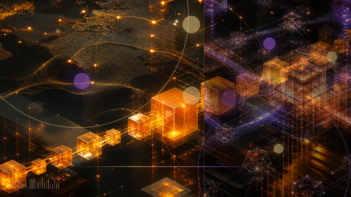 Conceptual illustration of Ethereum client nodes preparing to cross a testnet upgrade checkpoint