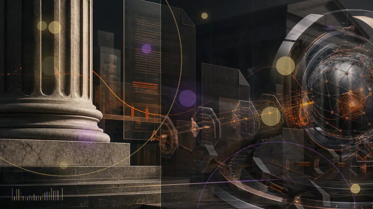 Conceptual illustration of Ethereum’s proof-of-work and proof-of-stake layers merging while one client connection displays a protocol fault
