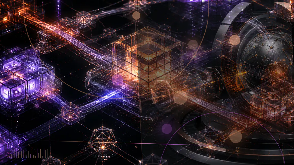 Conceptual illustration of Ethereum’s proof-of-work chain approaching a proof-of-stake Beacon Chain through a sequence of test forks and scheduling checkpoints