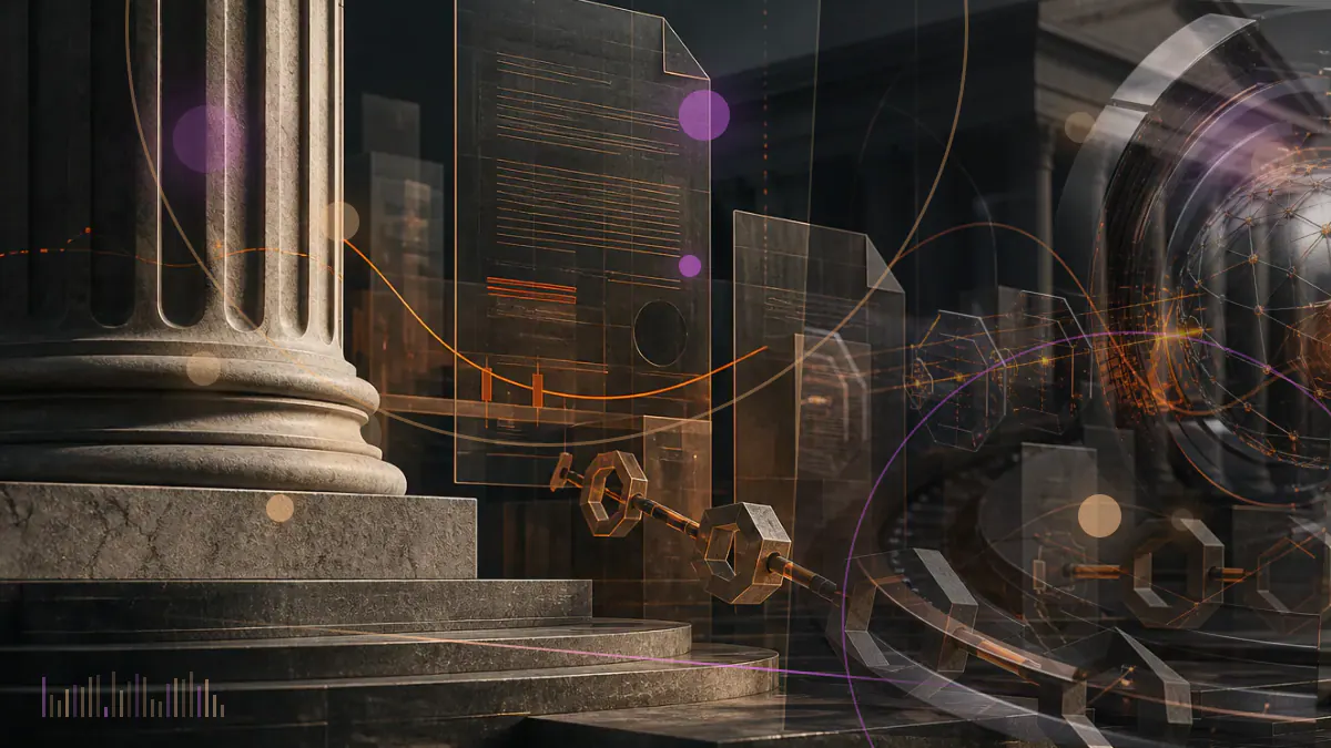 Conceptual illustration of Ethereum mining hardware divided between GPU and specialized ASIC paths, with a protocol upgrade held outside the fork schedule