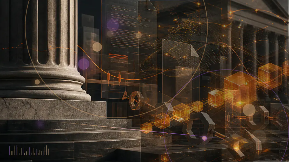Conceptual illustration of Ethereum execution and consensus chains converging into a proof-of-stake test network